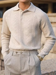 Slim Fit Cable Knit Sweater for Men - Oldmoneyculture