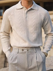 Slim Fit Cable Knit Sweater for Men - Oldmoneyculture