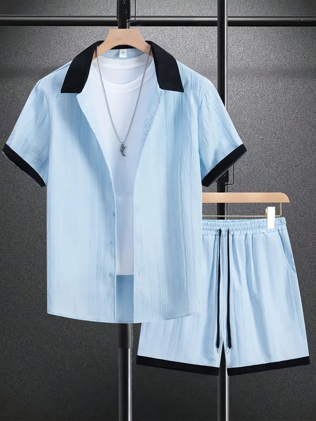 Summer shorts and shirt set for men - Oldmoneyculture
