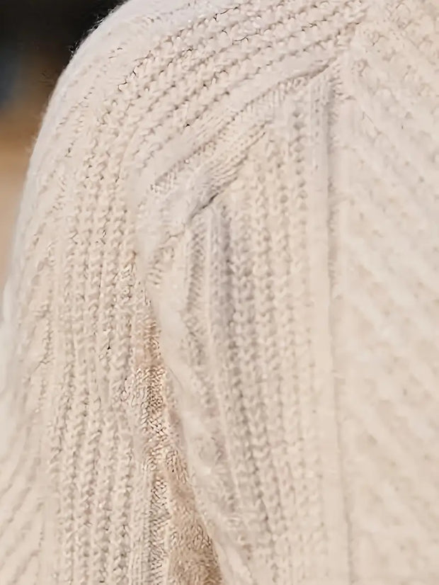 Slim Fit Cable Knit Sweater for Men - Oldmoneyculture