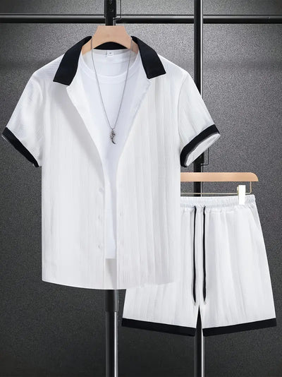 Summer shorts and shirt set for men - Oldmoneyculture